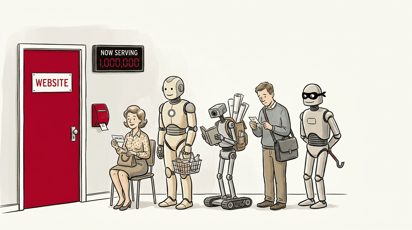 Queue at the website door